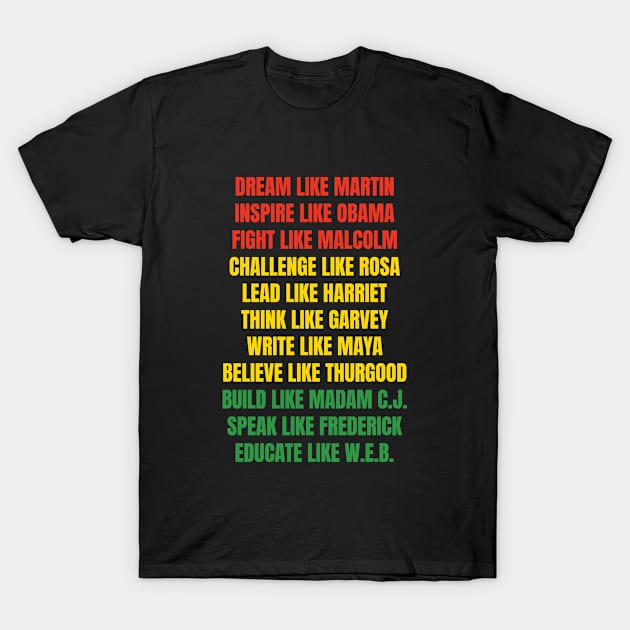 African American leaders of black history month T-Shirt by Creative_bazar